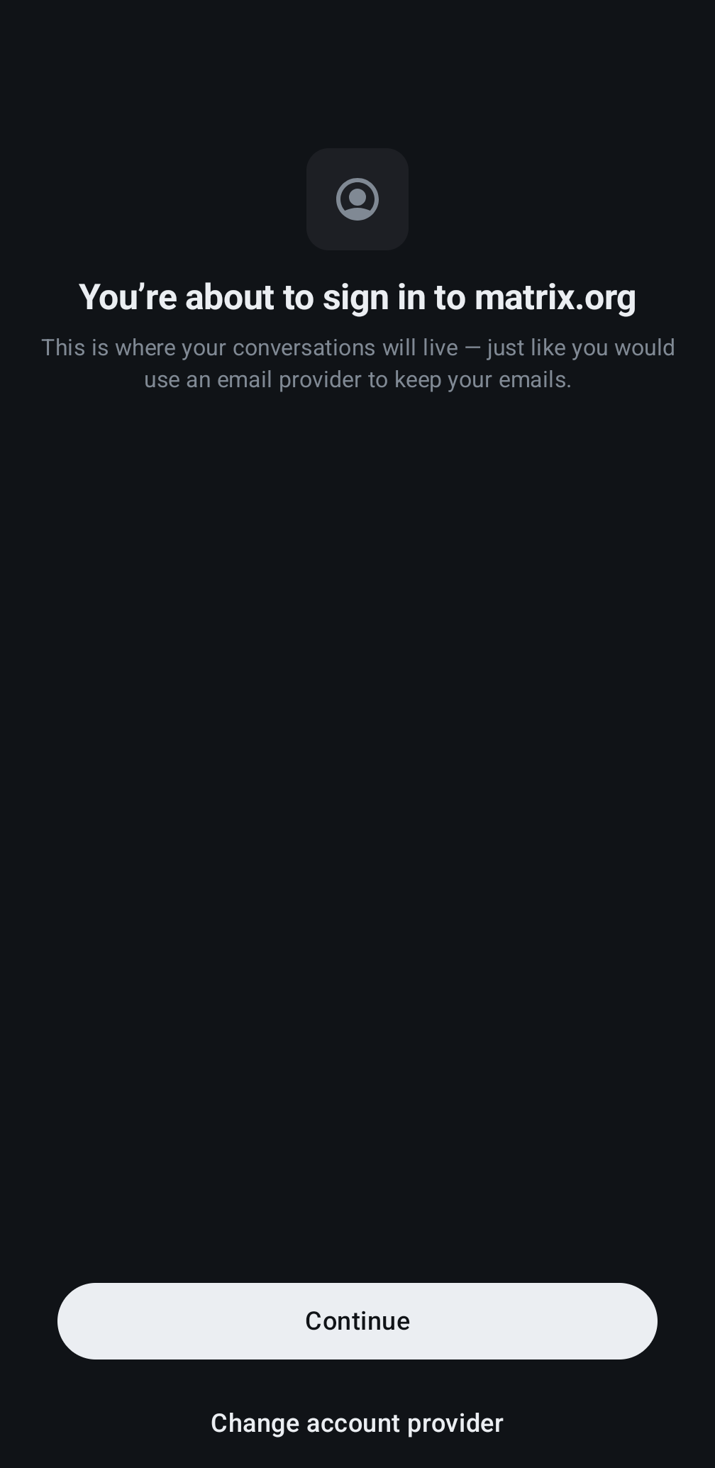 Click Change account provider.